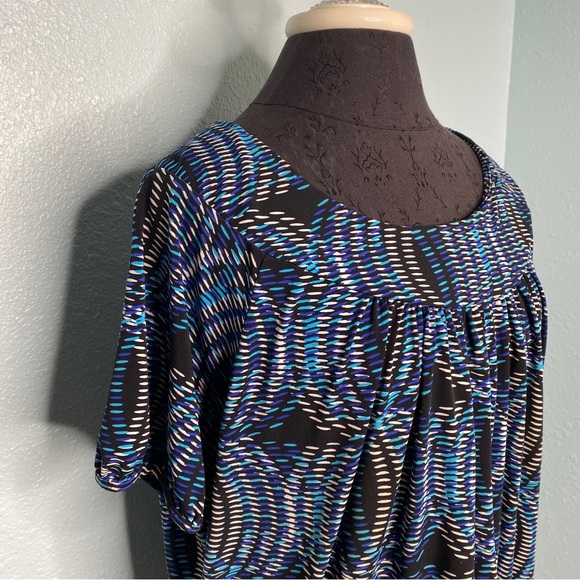 Worthington Black Blue Blouse - Picture 4 of 7